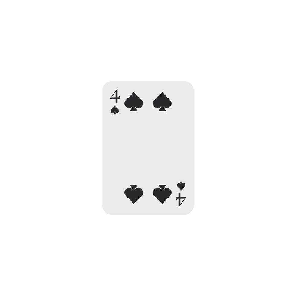 Spades 4, playing card vector