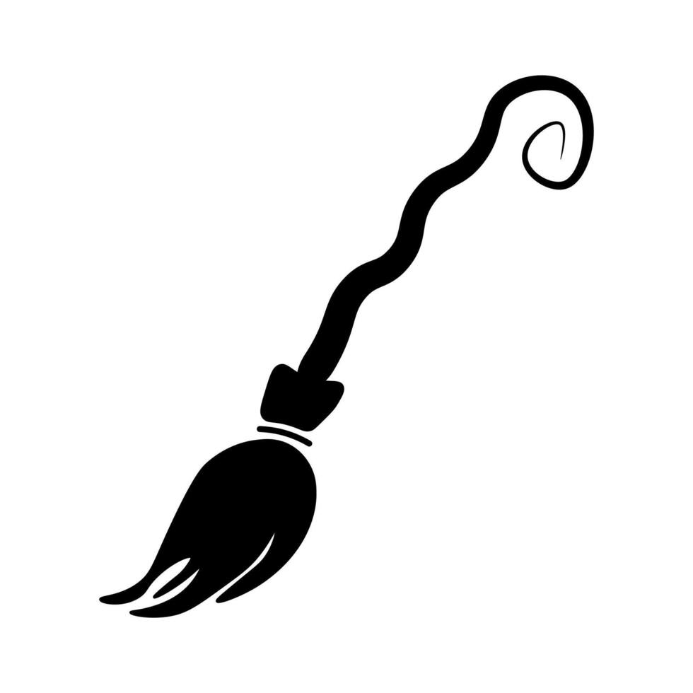 Witch broomstick, Halloween vector