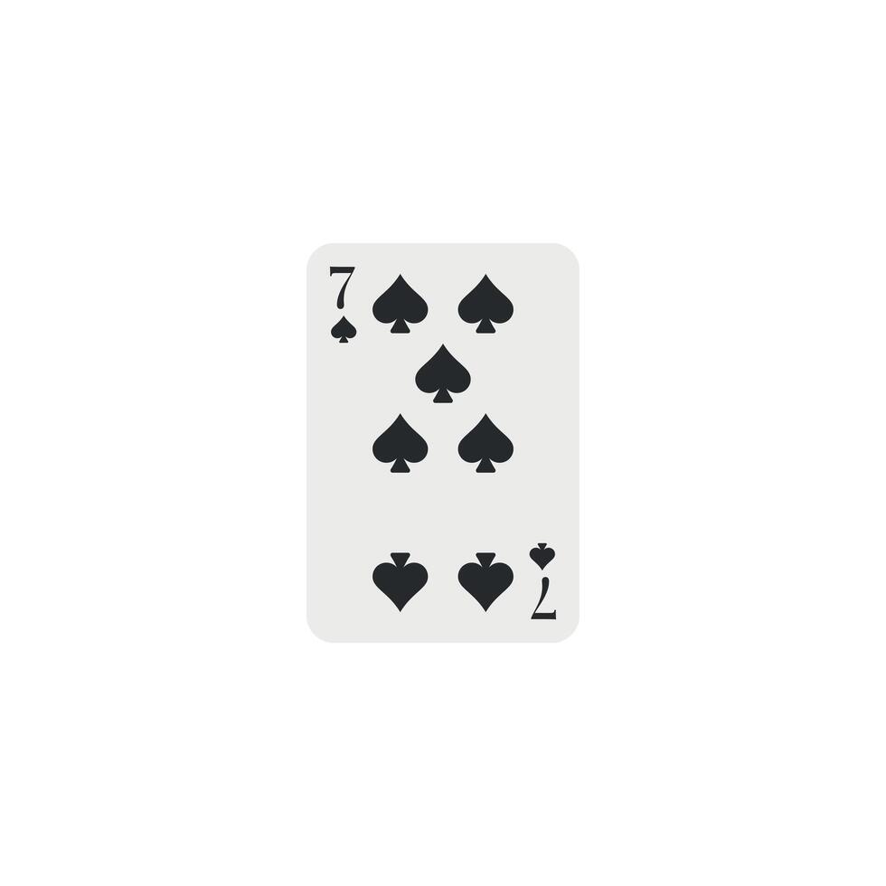 Spades 7, playing card vector
