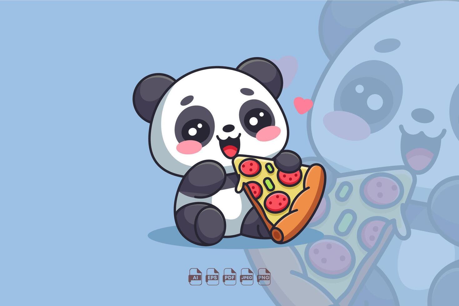 Pizza Panda Delight vector