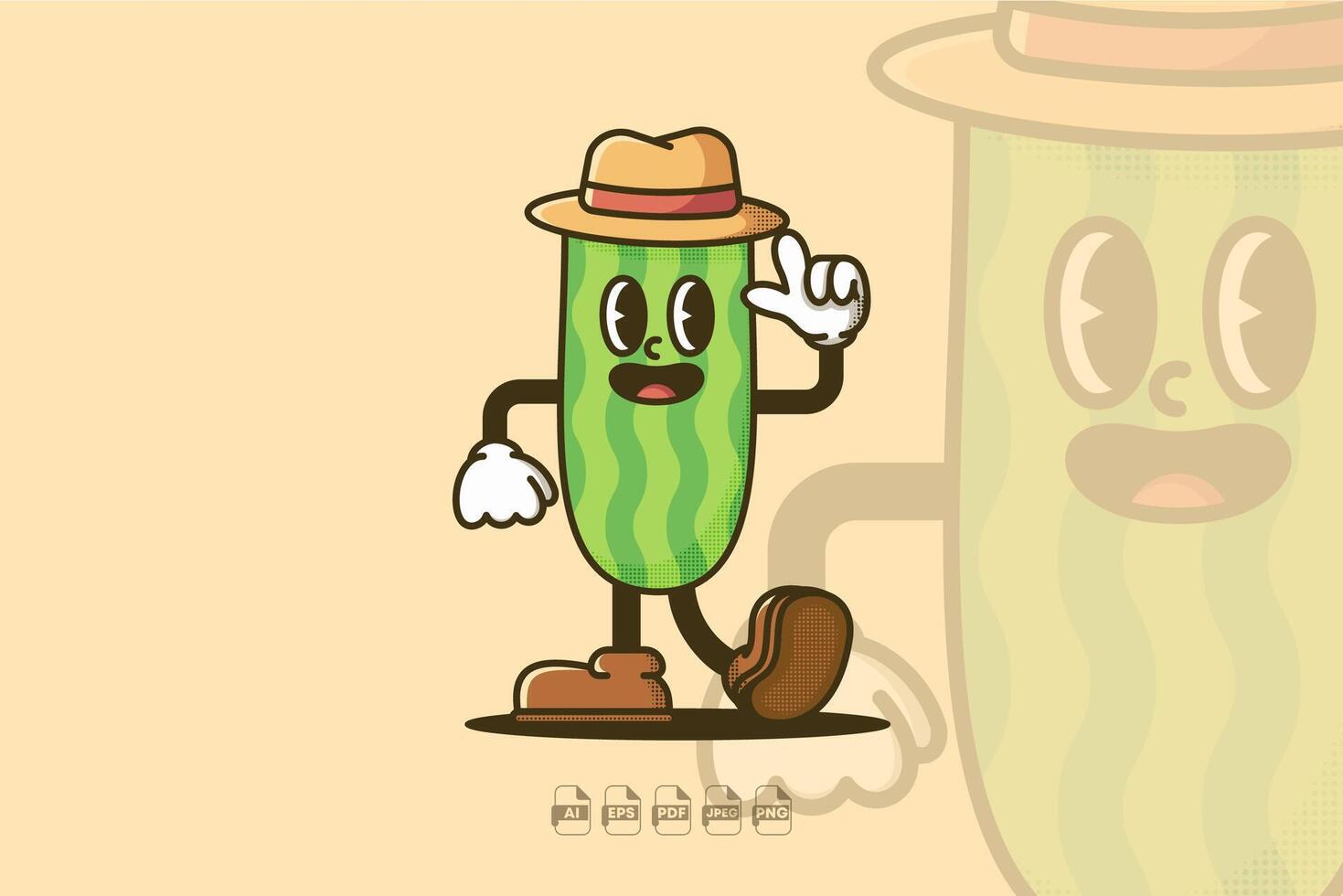 Smiling Cucumber Mascot vector