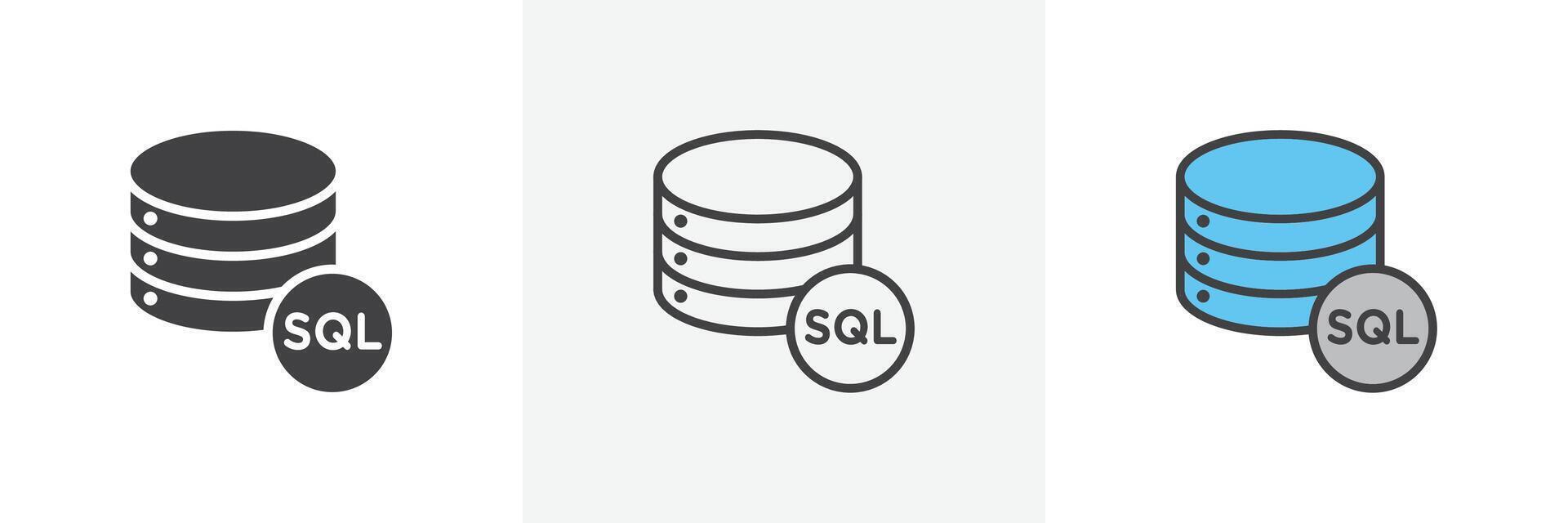 SQL icon set 49353659 Vector Art at Vecteezy