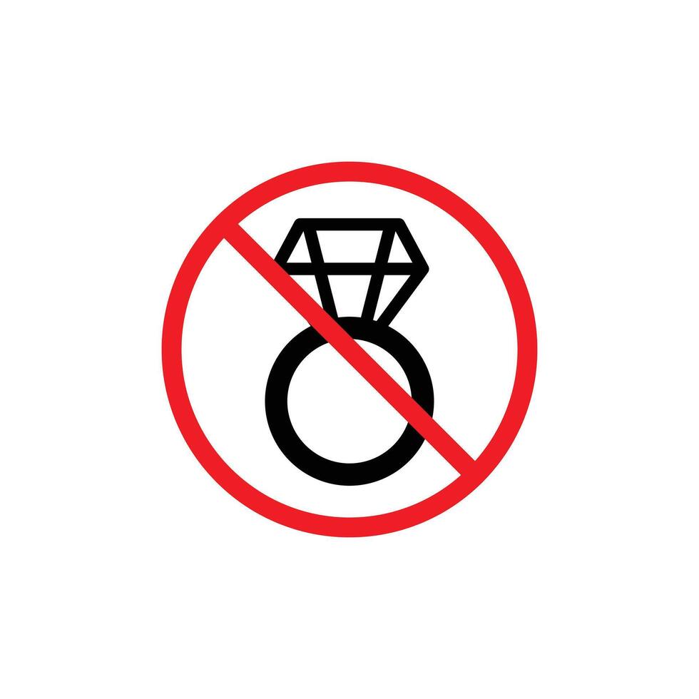 No jewelry sign 49355459 vector art at vecteezy