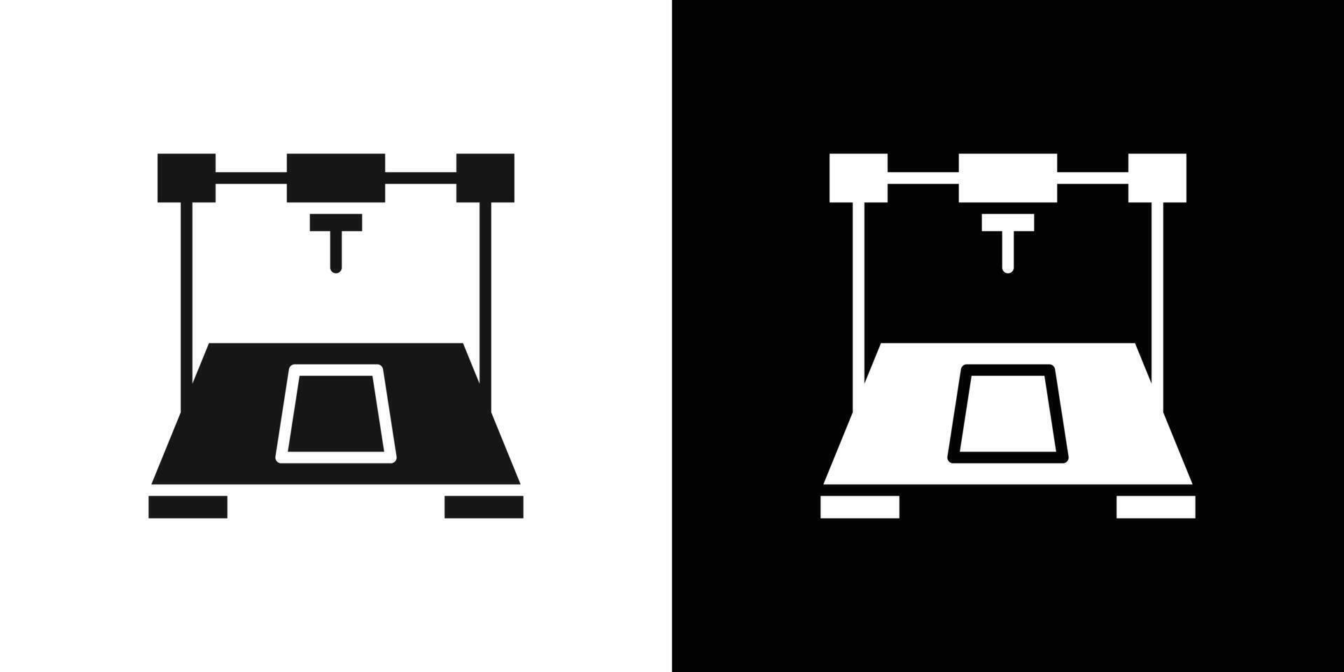 3d printer icon Flat fill set collection vector