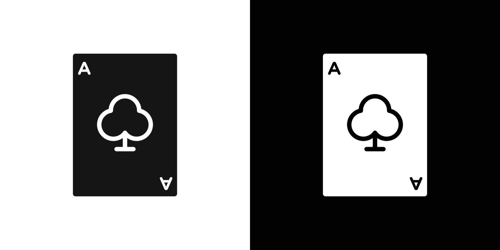 Ace of Clubs icon Flat fill set collection vector