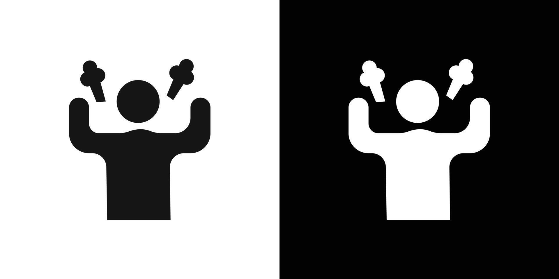 Angry person icon Flat fill set collection vector
