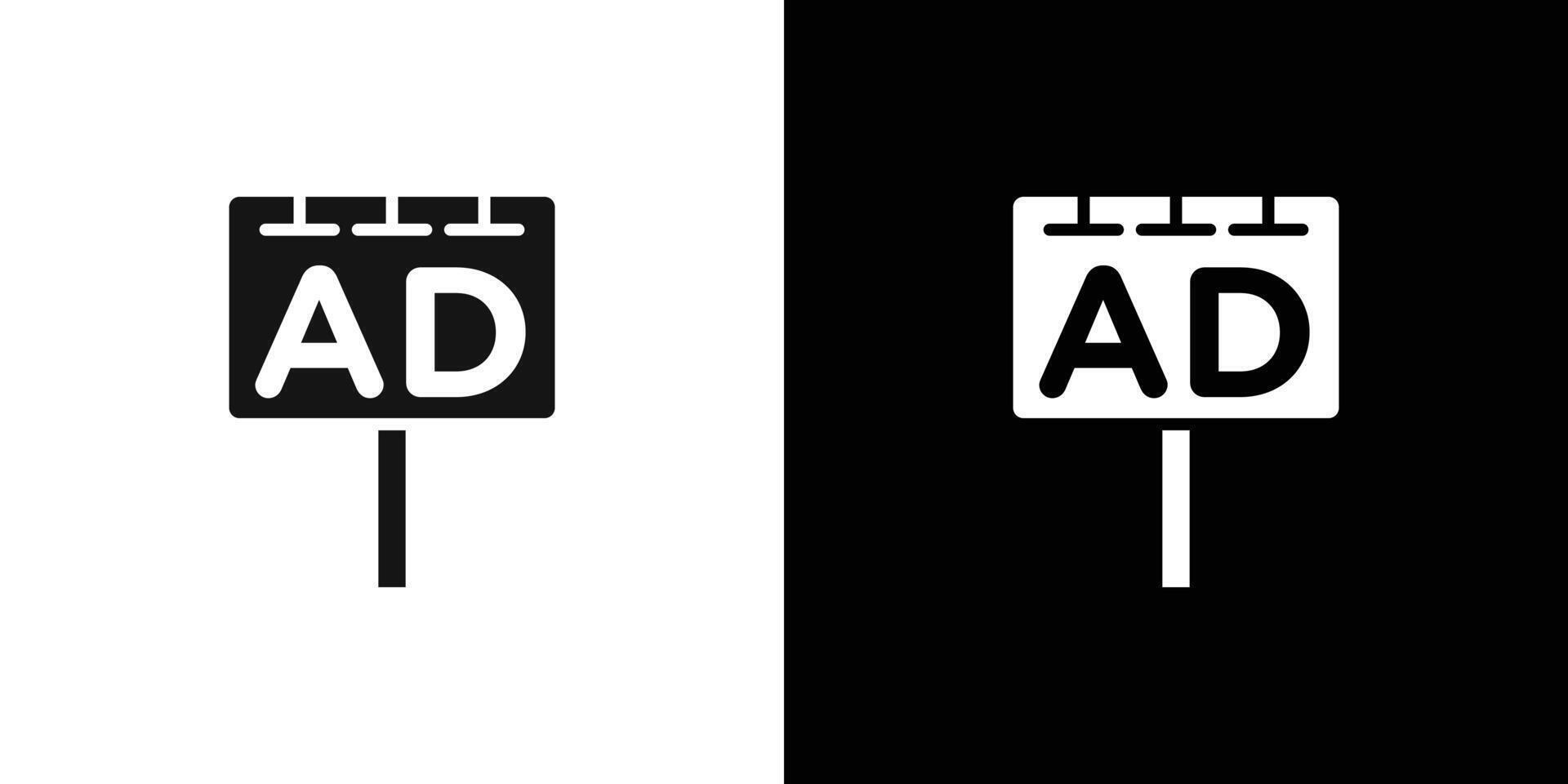 billboard ad promotion icon Flat fill set collection vector