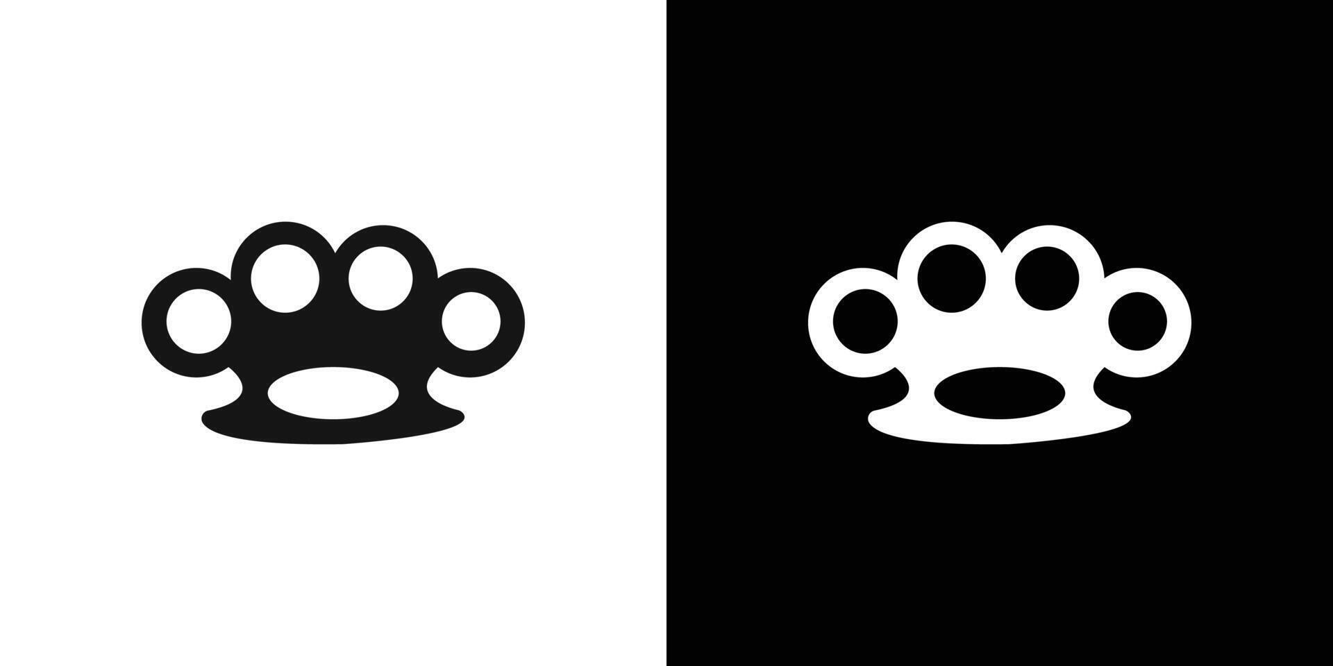 brass knuckless icon Flat fill set collection vector