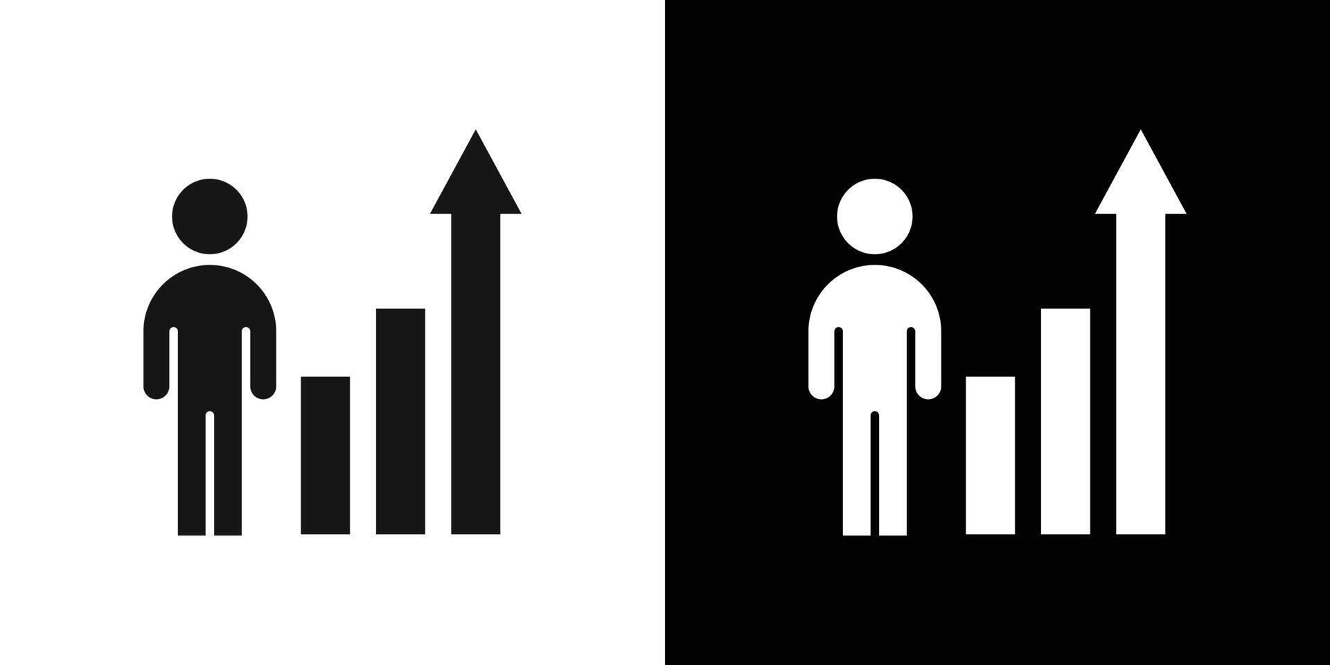 Career rise icon Flat fill set collection vector