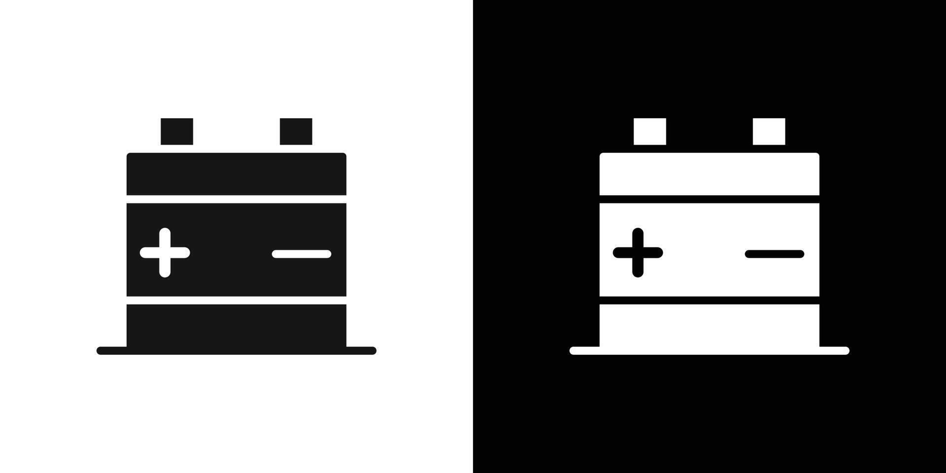 Car battery icon Flat fill set collection vector