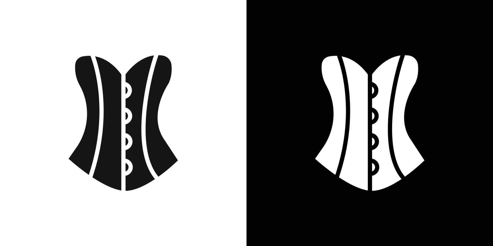 Corset icon Flat fill set collection vector