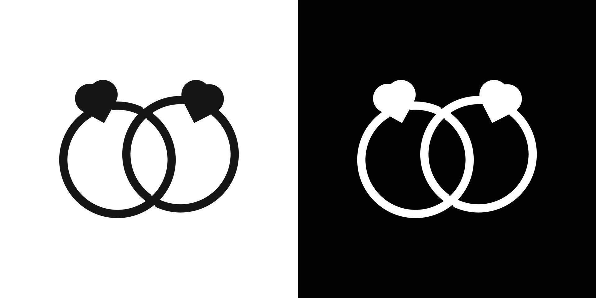 Couple Ring icon Flat fill set collection vector