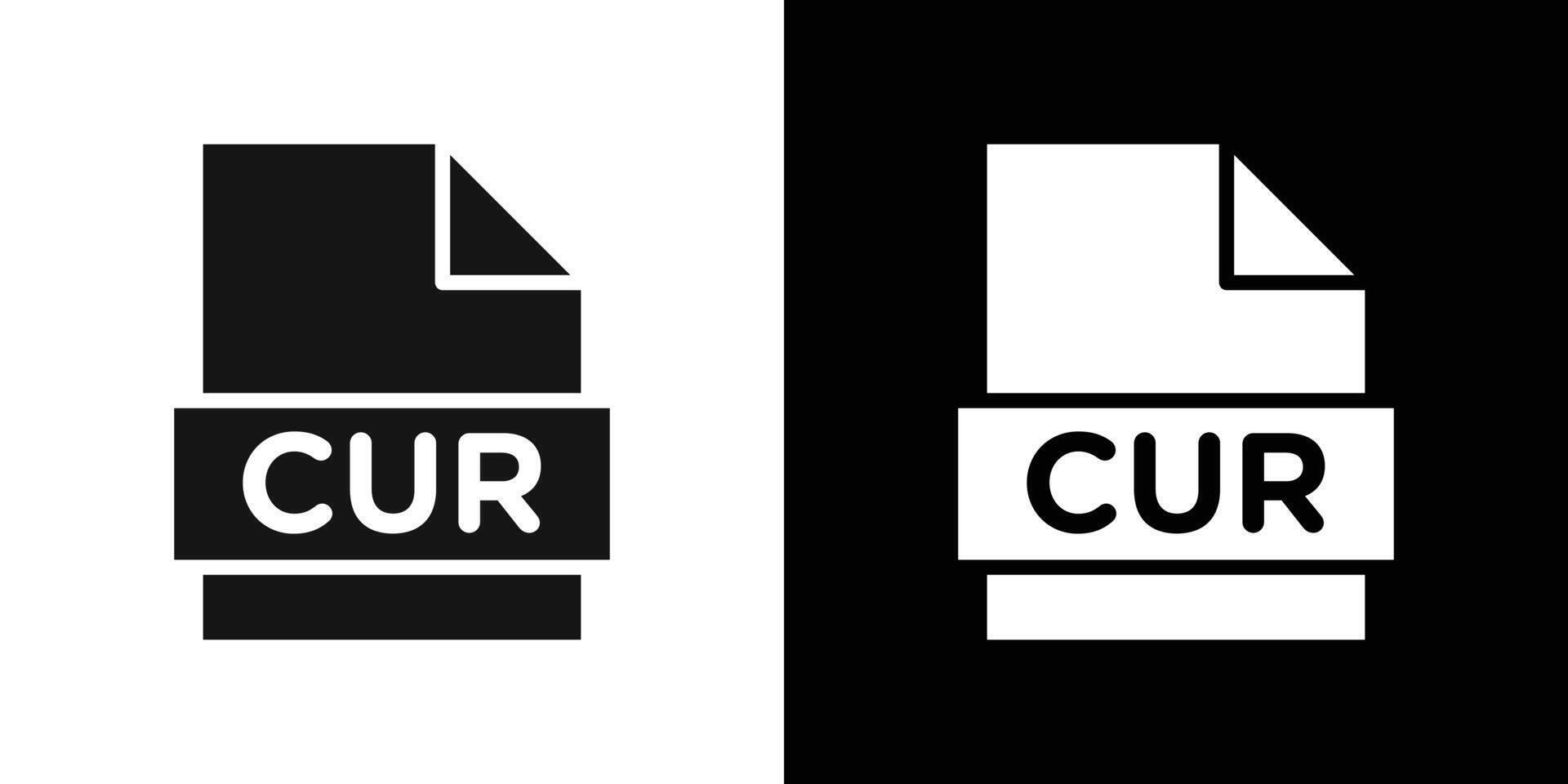 CUR File Document Icon Flat fill set collection vector