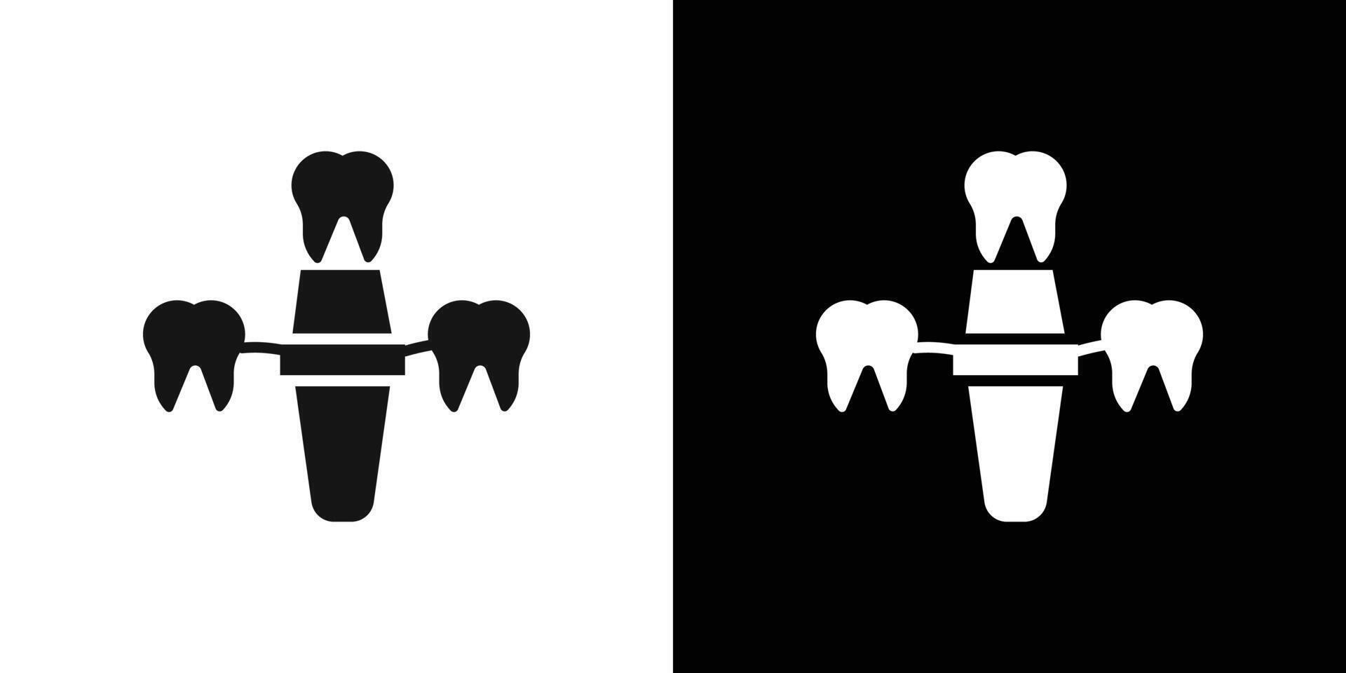 Dental implants icon Flat fill set collection vector