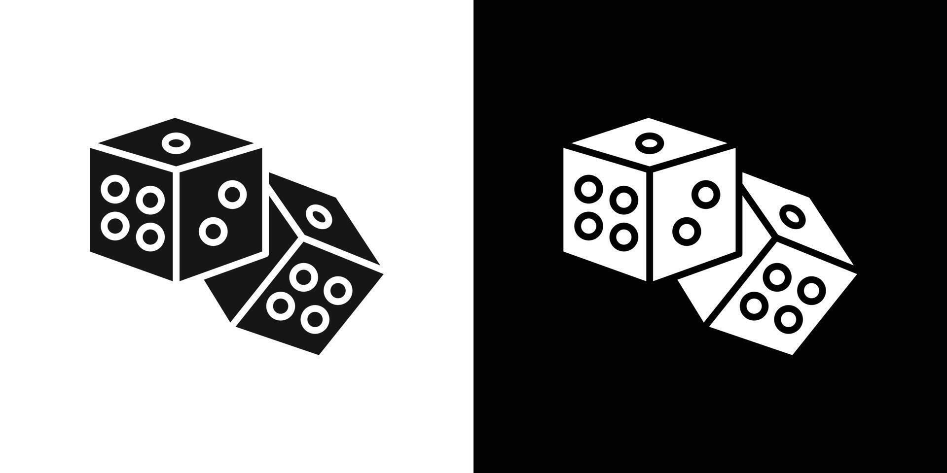Dice games icon Flat fill set collection vector