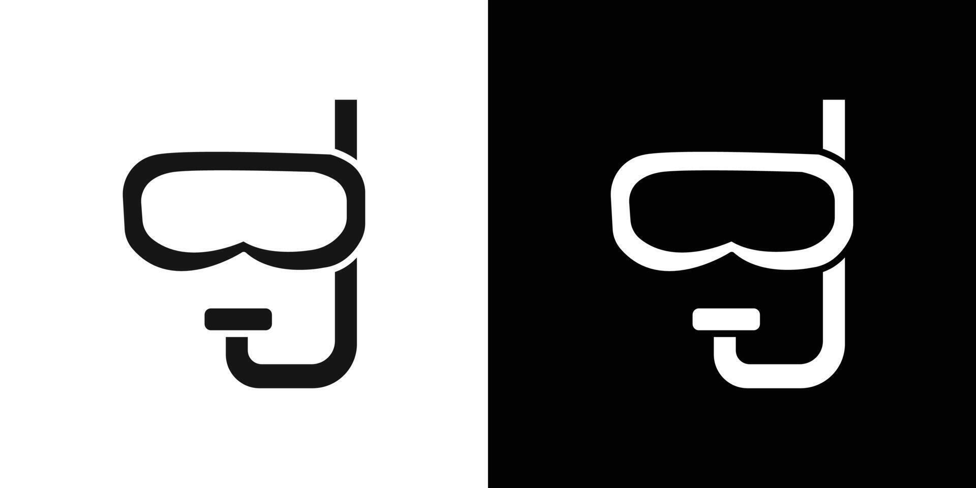 Diving mask icon Flat fill set collection vector
