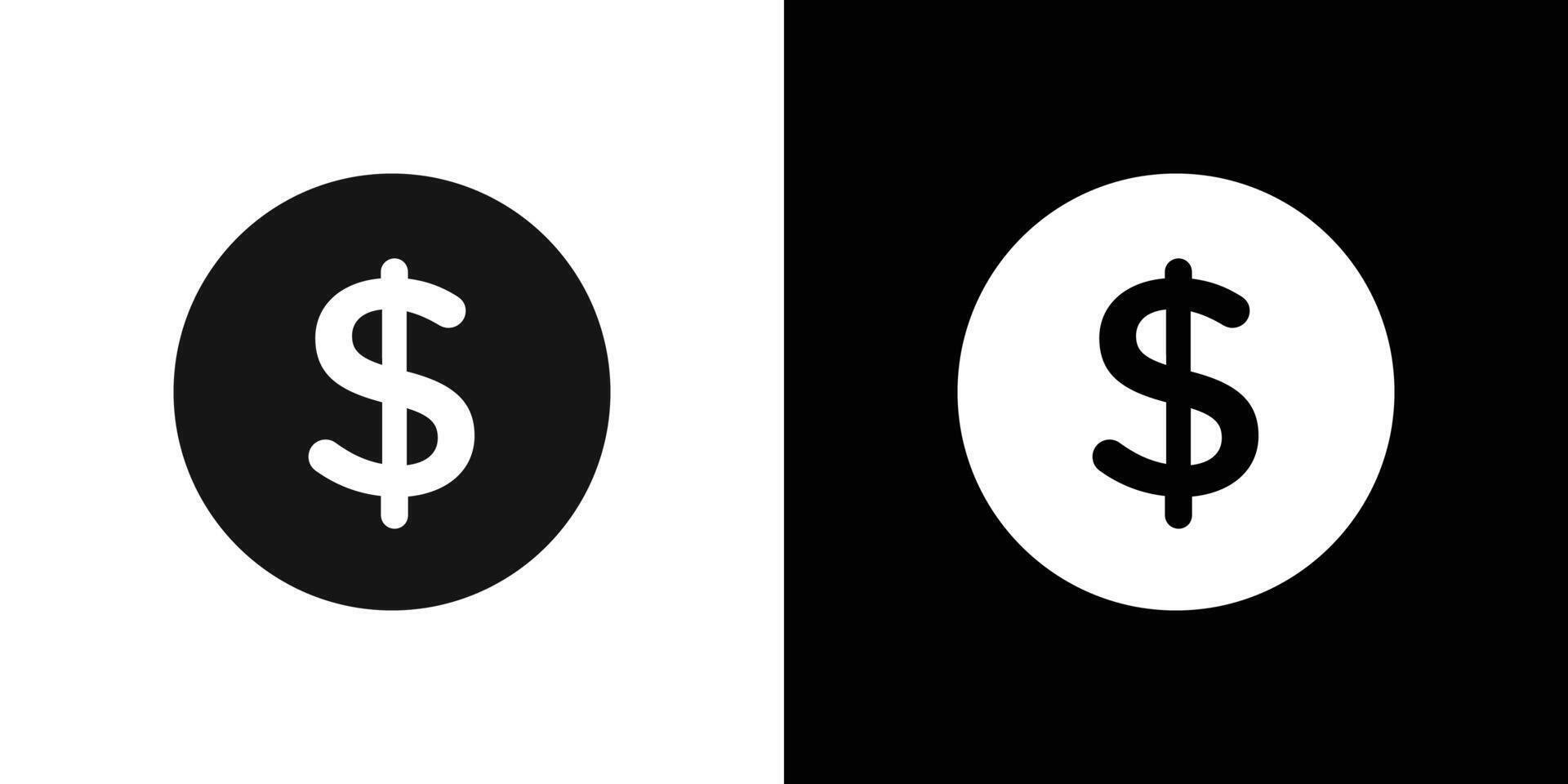 Dollar sign icon Flat fill set collection vector