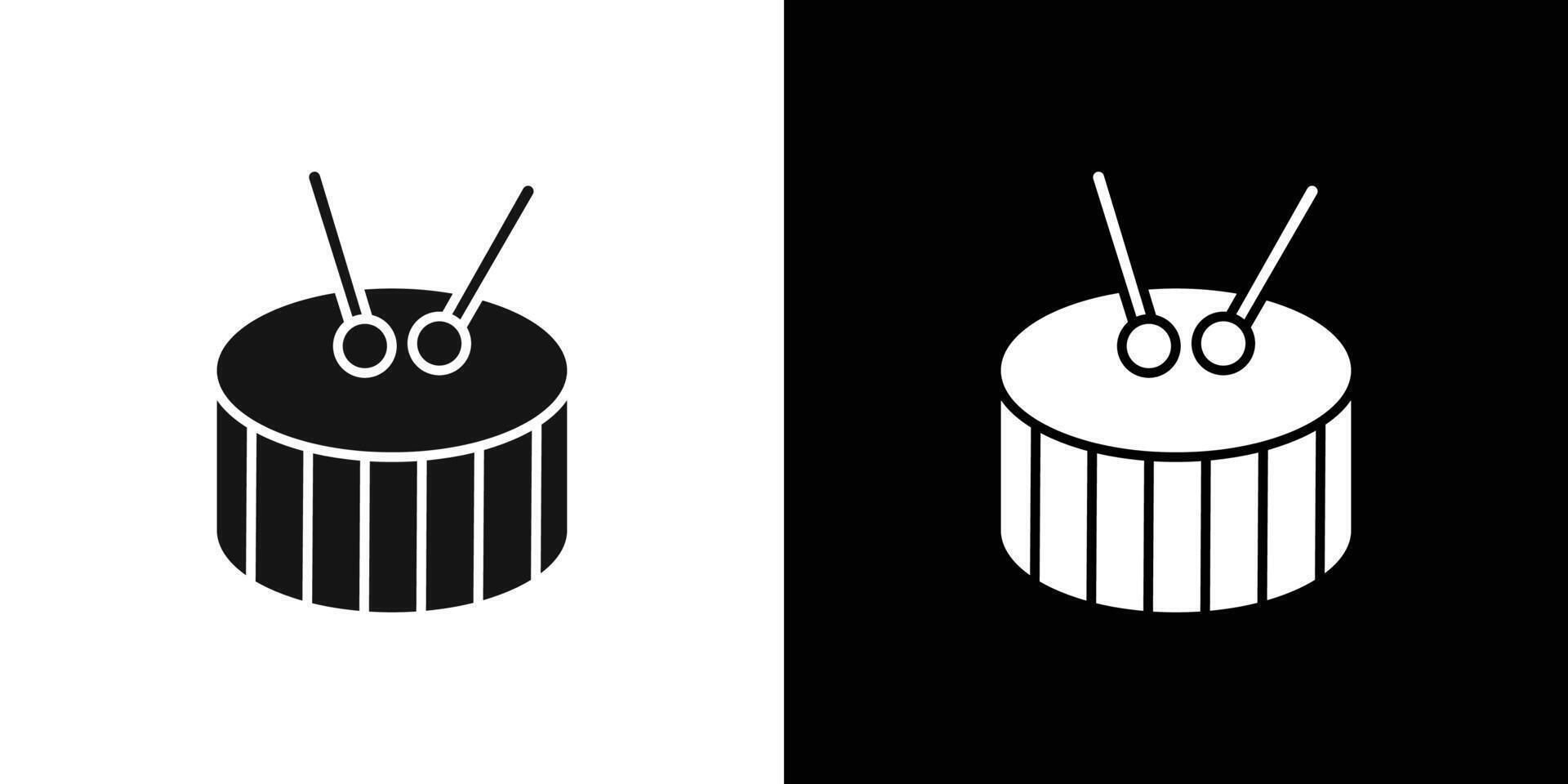 Drums icon Flat fill set collection vector