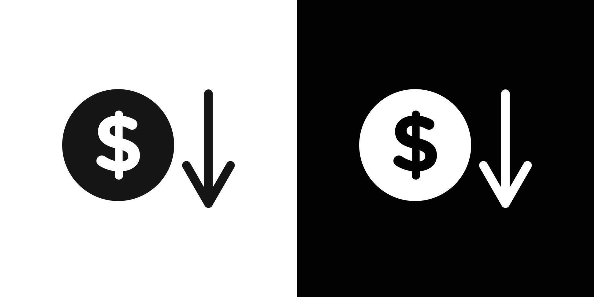 Economic Loss icon Flat fill set collection vector