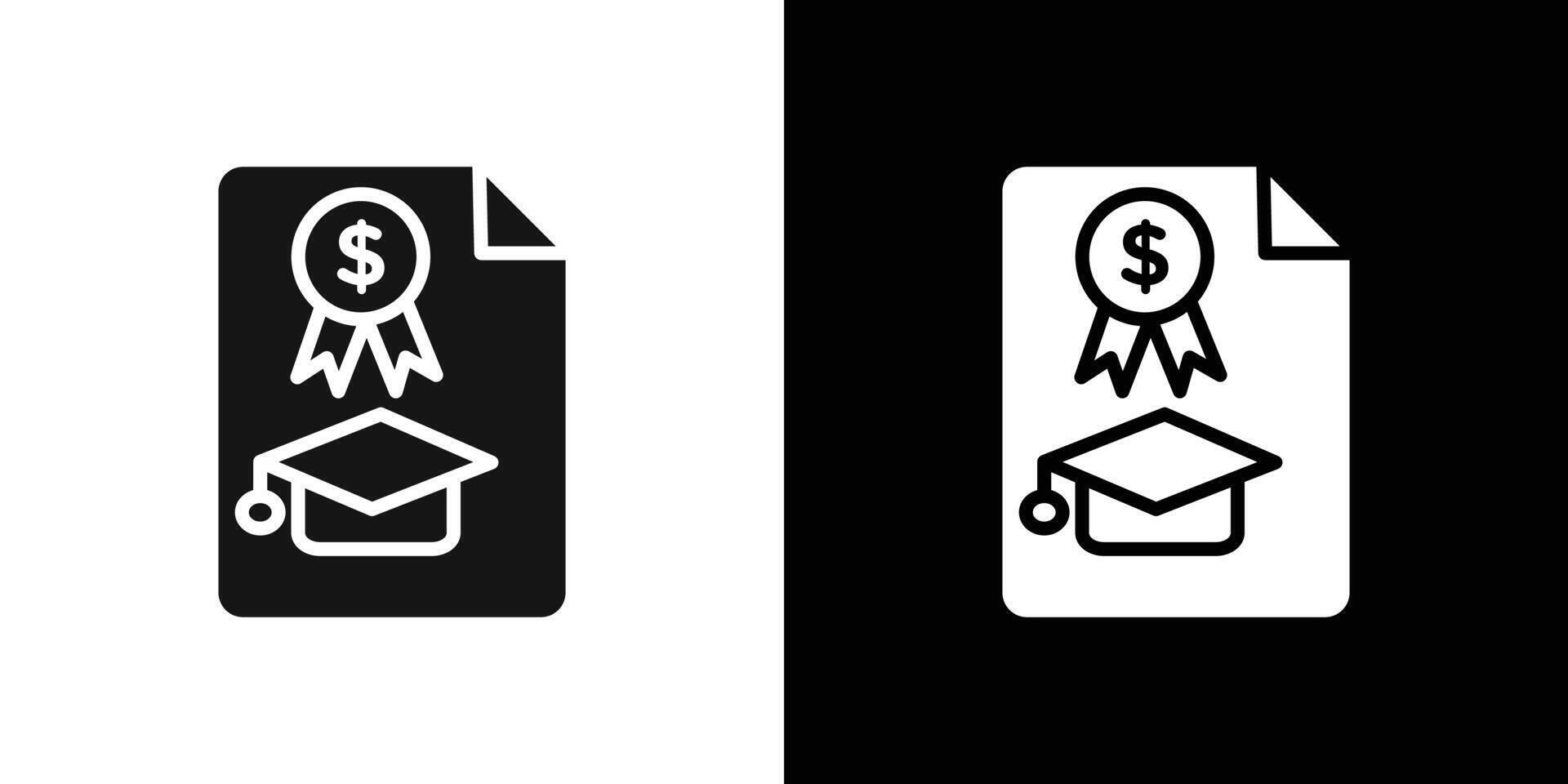 education Scholarship icon Flat fill set collection vector