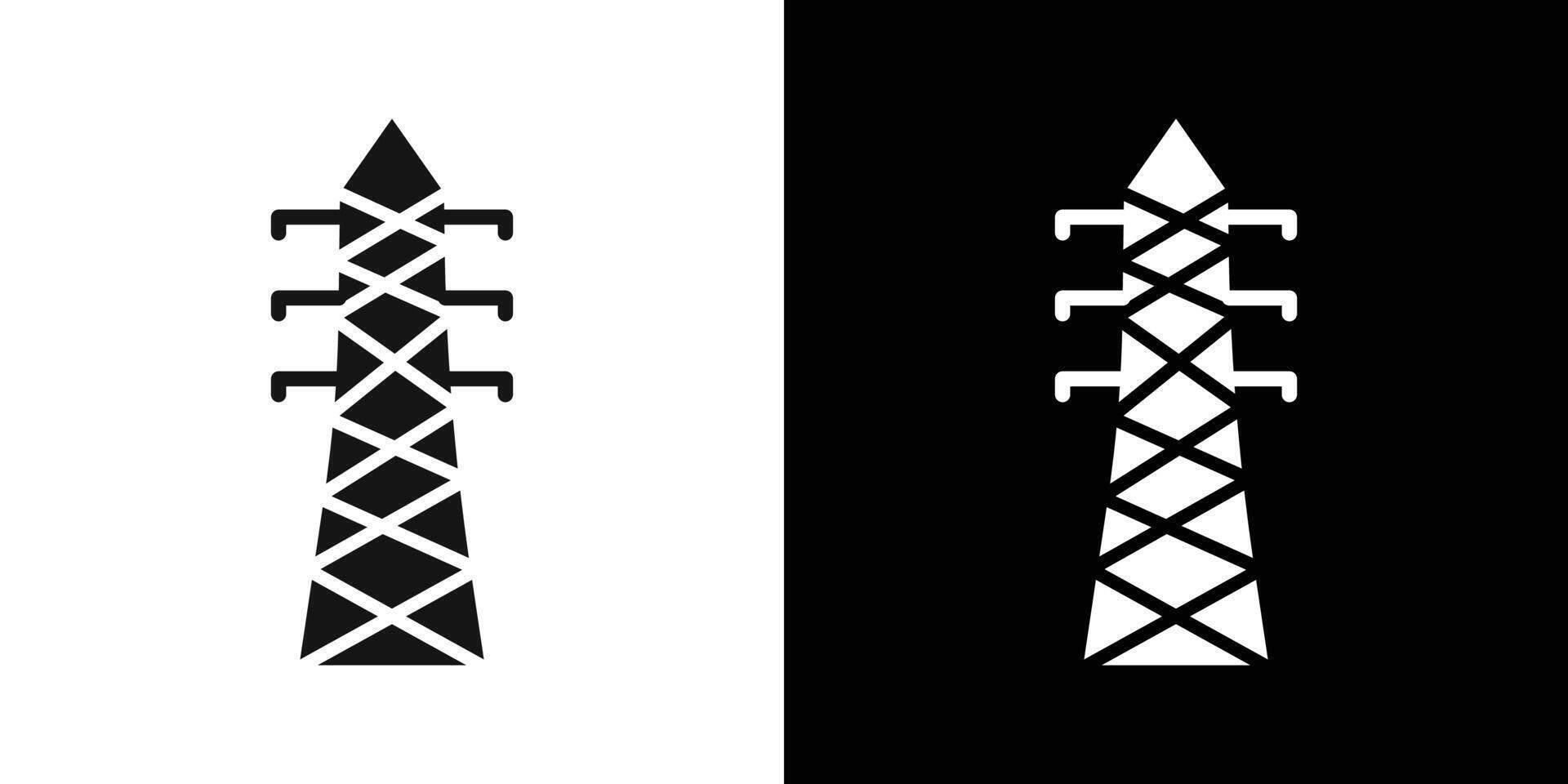 electrical energy tower icon Flat fill set collection vector