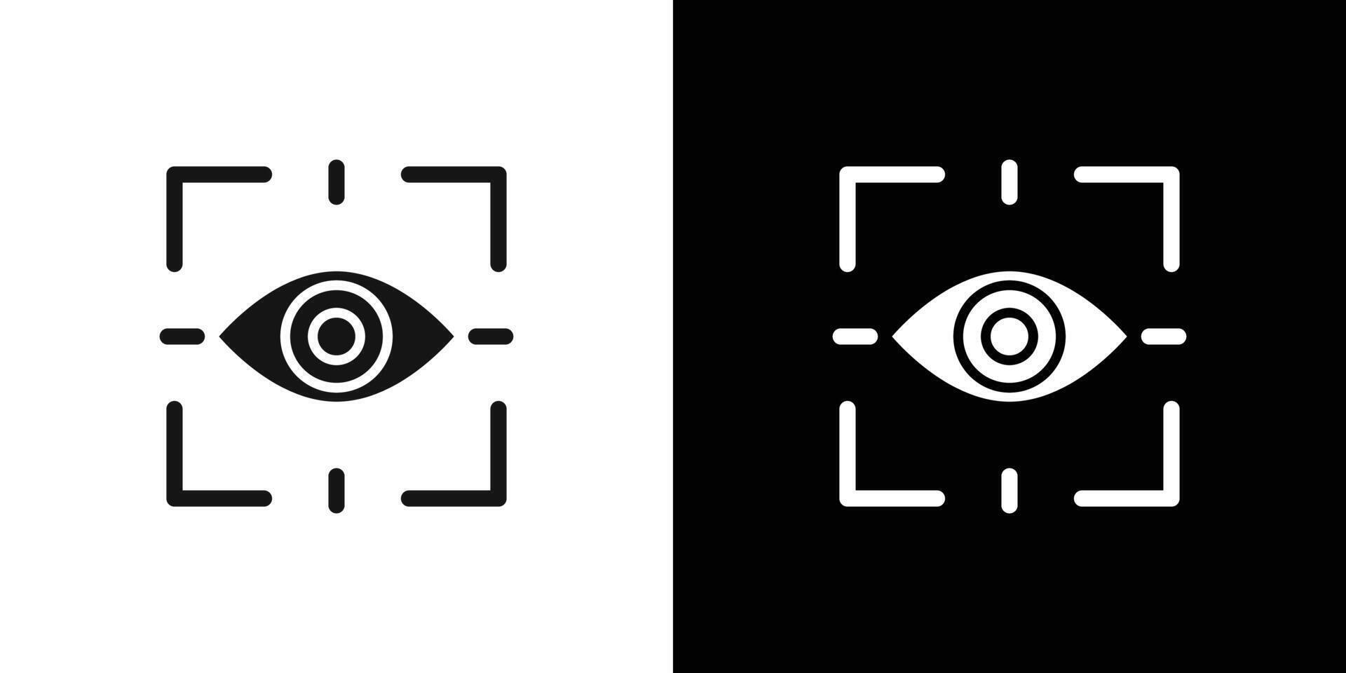 Eye scan icon Flat fill set collection vector