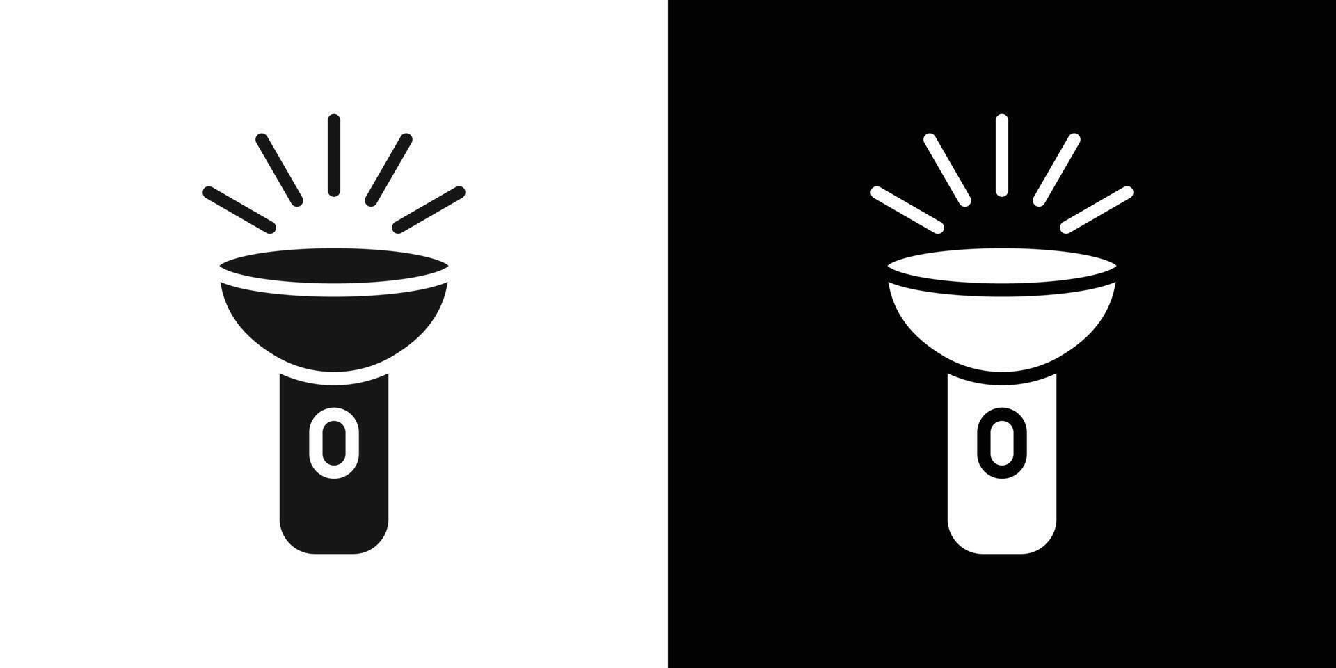 Flashlight icon Flat fill set collection vector
