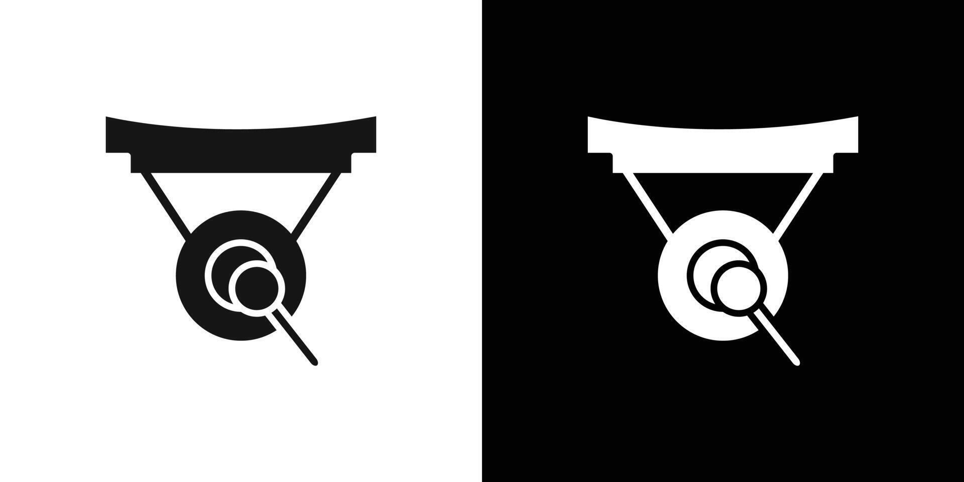 gong icon Flat fill set collection vector