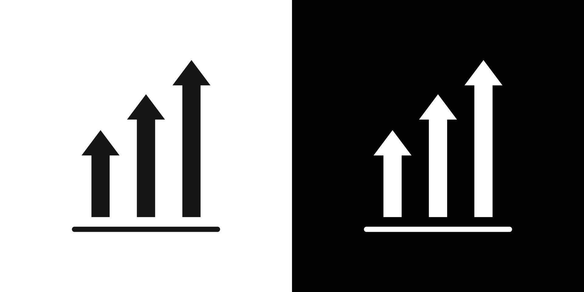 growth arrow bars icon Flat fill set collection vector