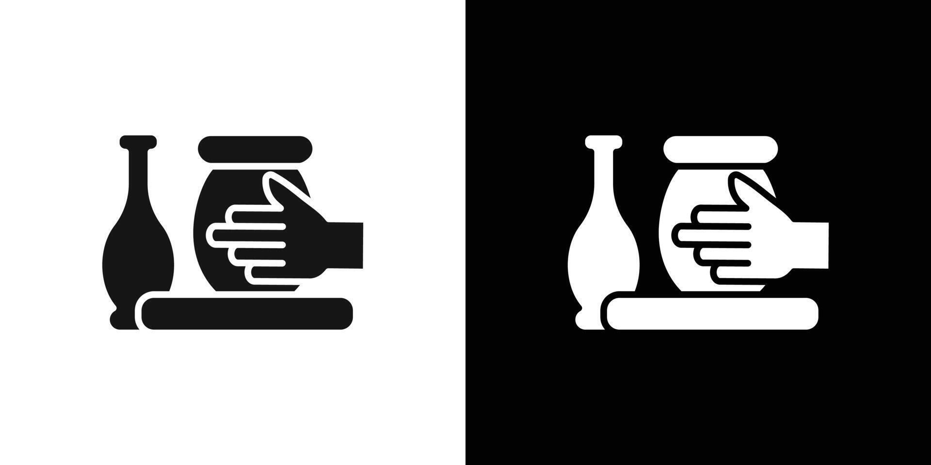 Handmade pottery icon Flat fill set collection vector