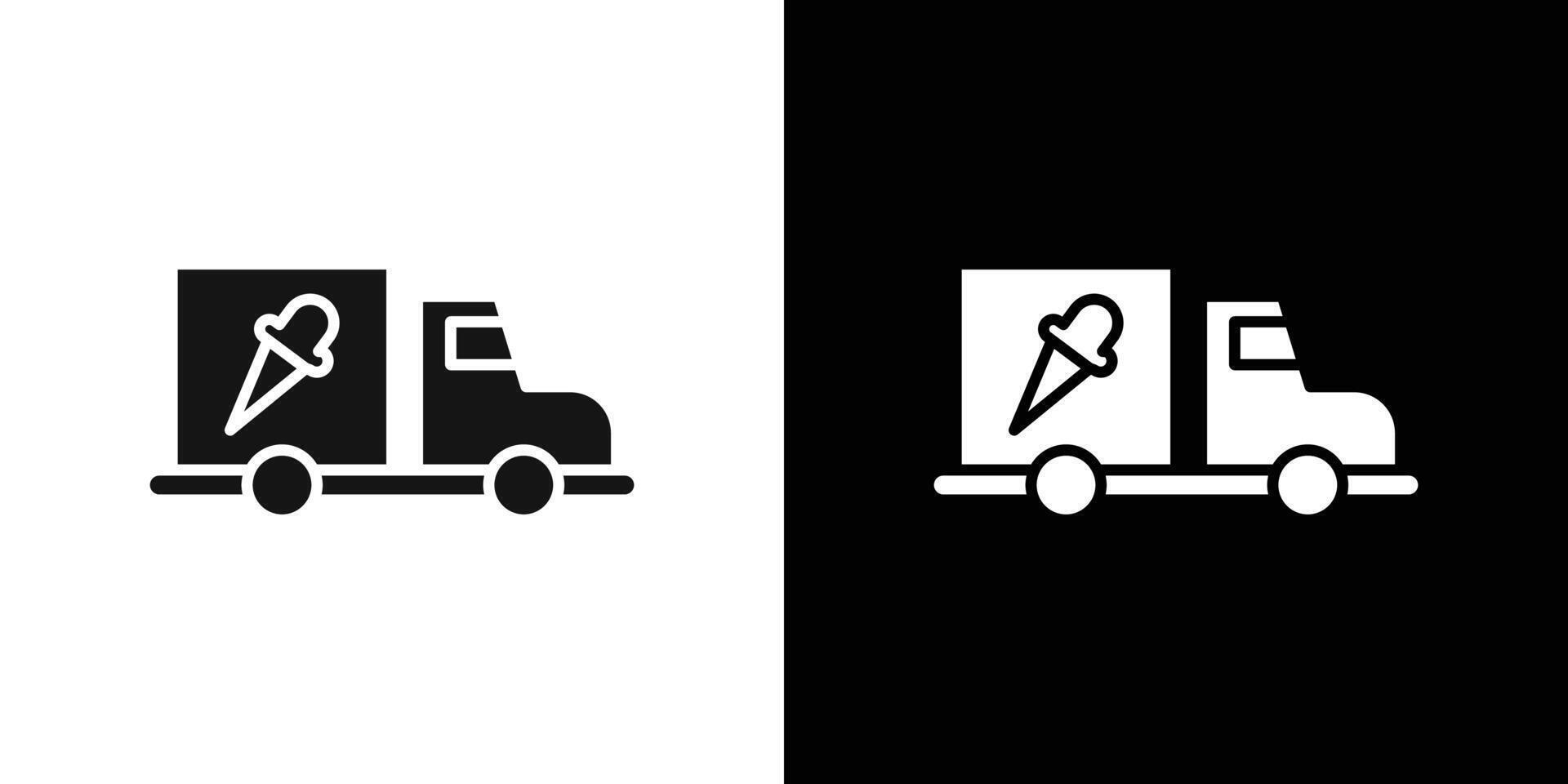 Ice cream van icon Flat fill set collection vector