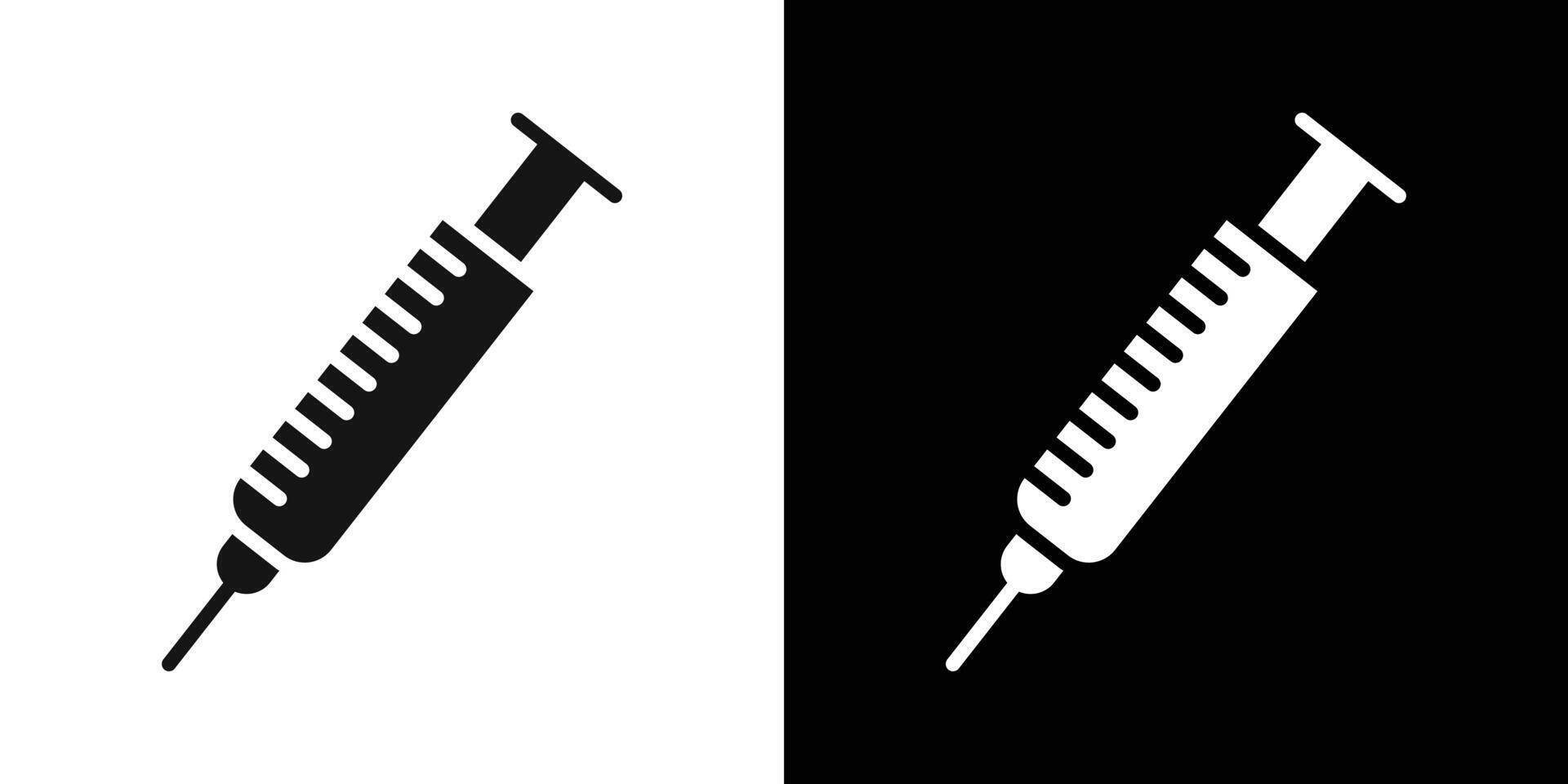 Insulin syringe icon Flat fill set collection vector
