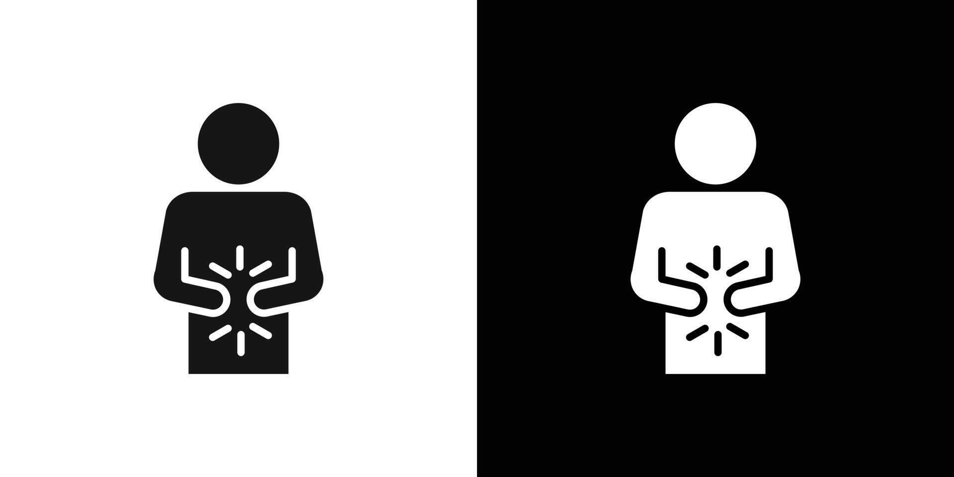 Indigestion icon Flat fill set collection vector