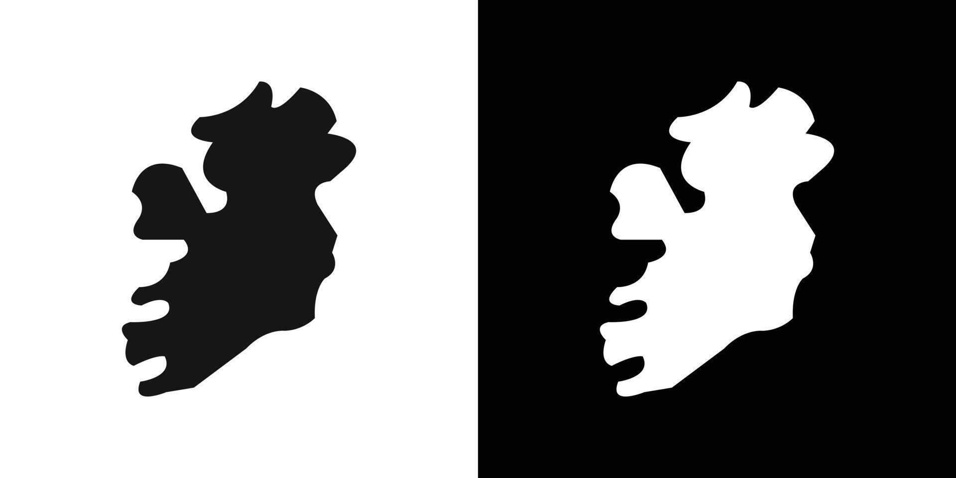 Ireland map icon Flat fill set collection vector