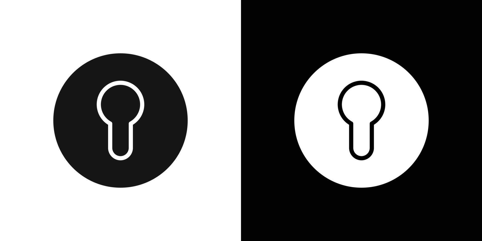 key hole icon Flat fill set collection vector