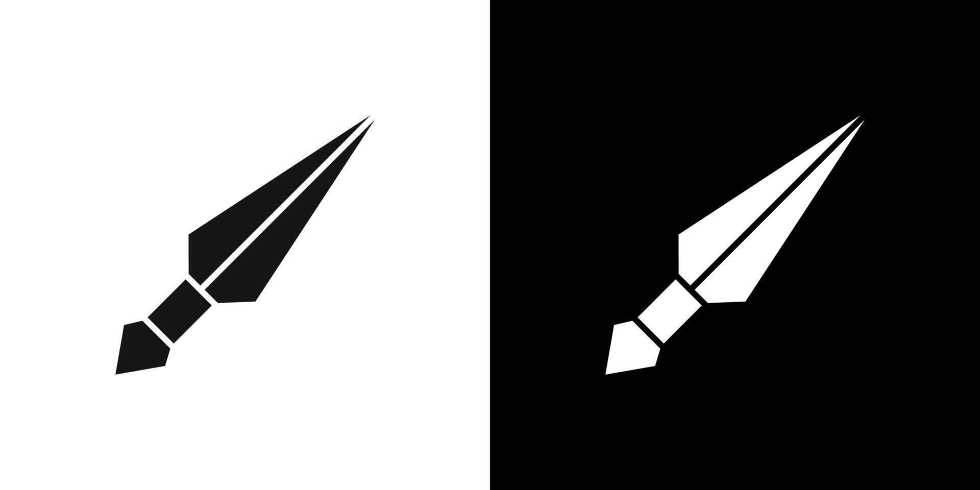 Kunai throwing knife icon Flat fill set collection vector