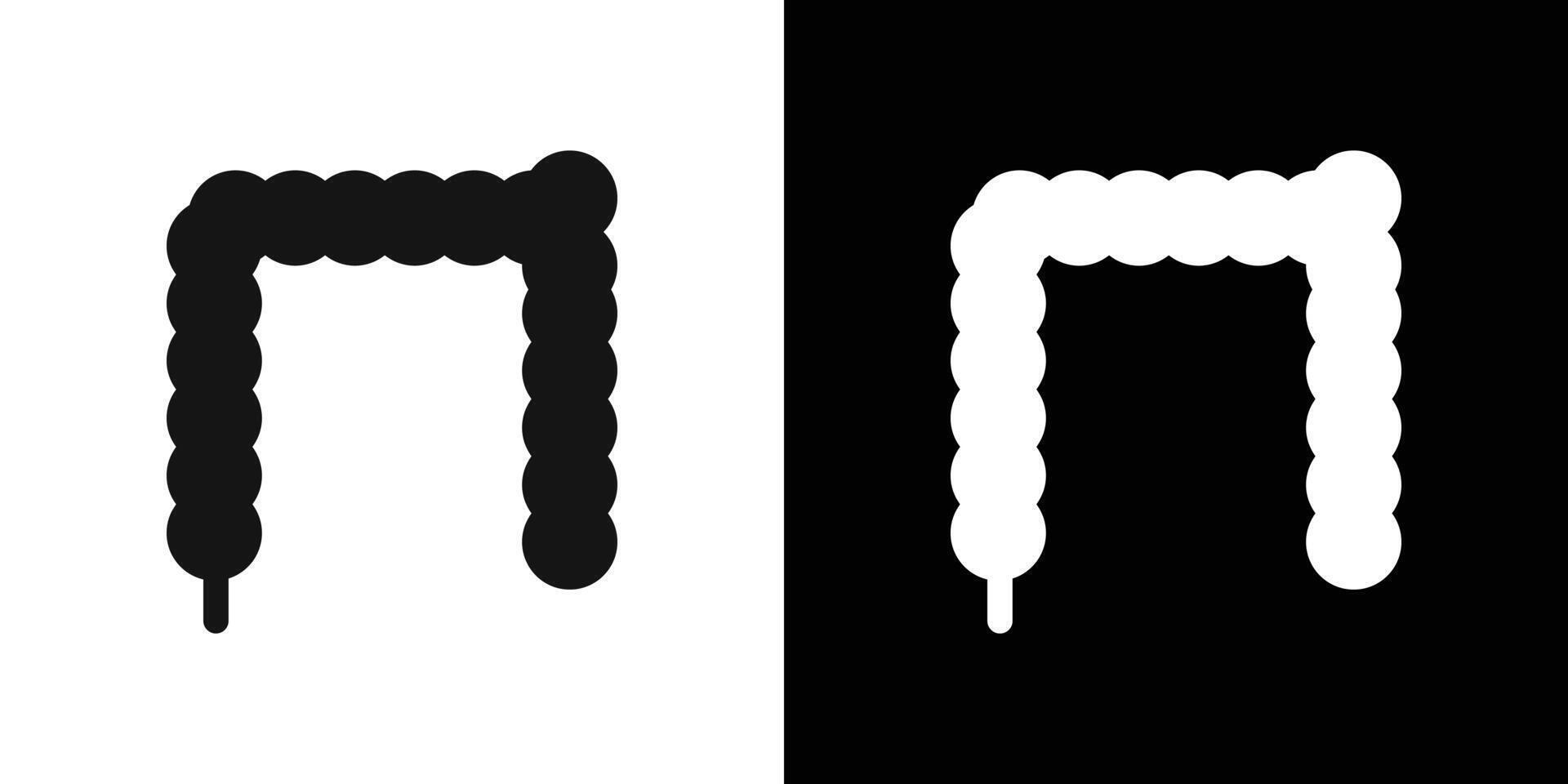 Large intestine icon Flat fill set collection vector
