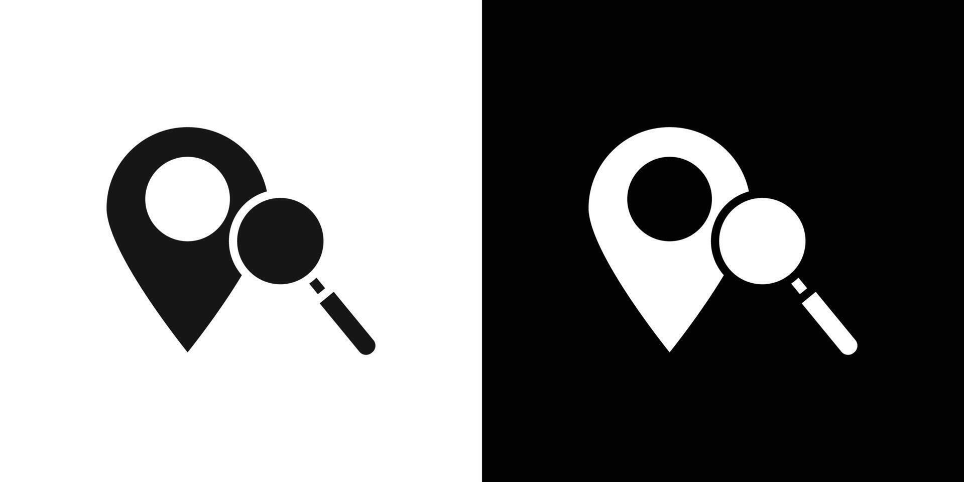 Location search icon Flat fill set collection vector