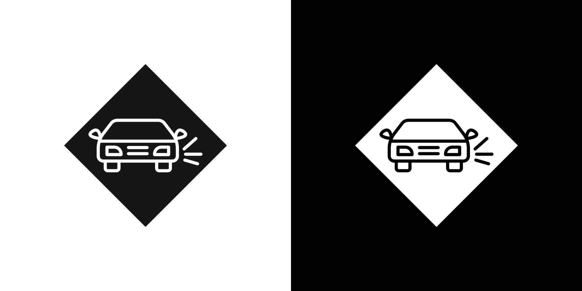 Loose chippings roadworks sign icon Flat fill set collection vector