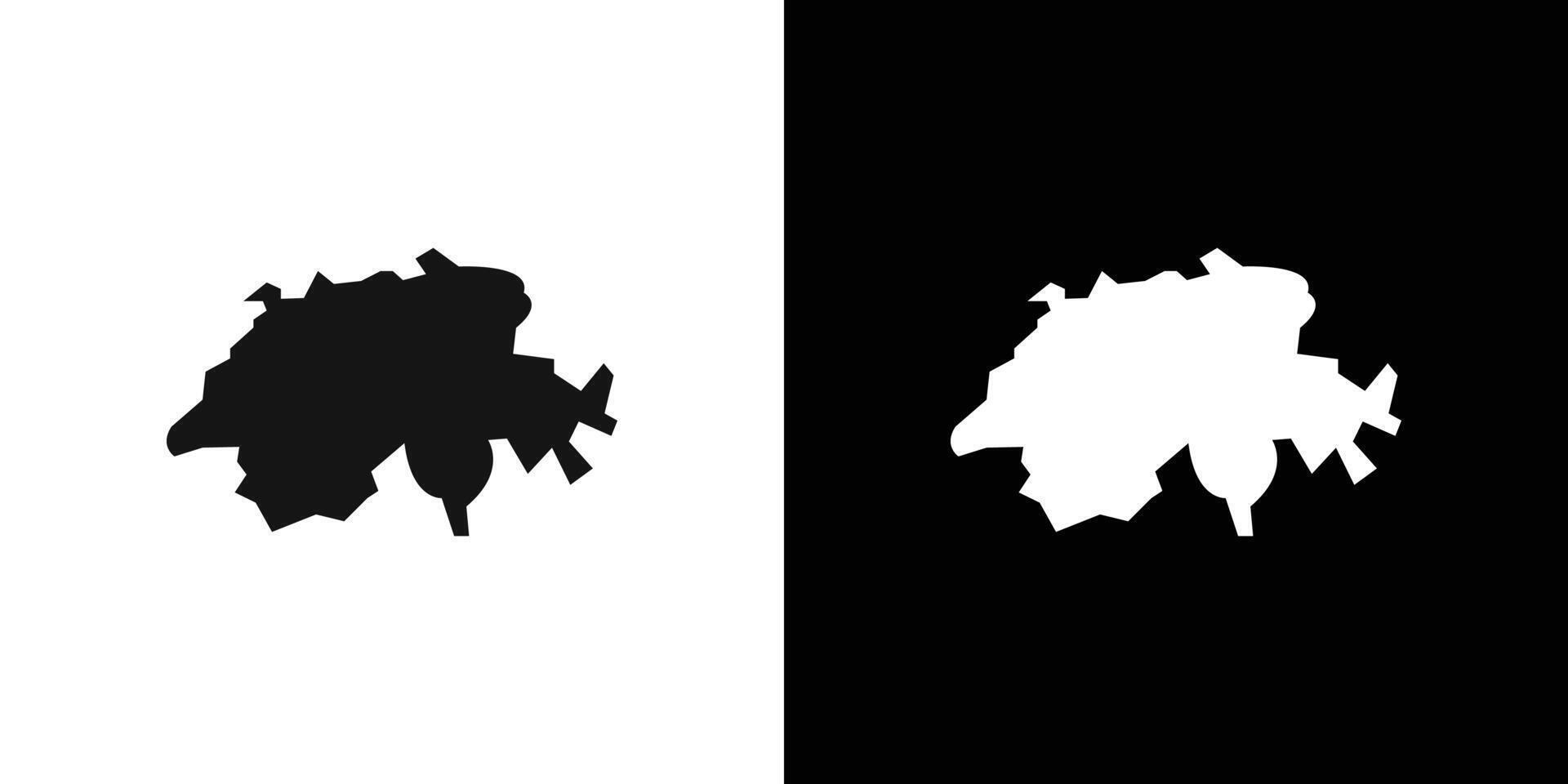 map of switzerland icon Flat fill set collection vector