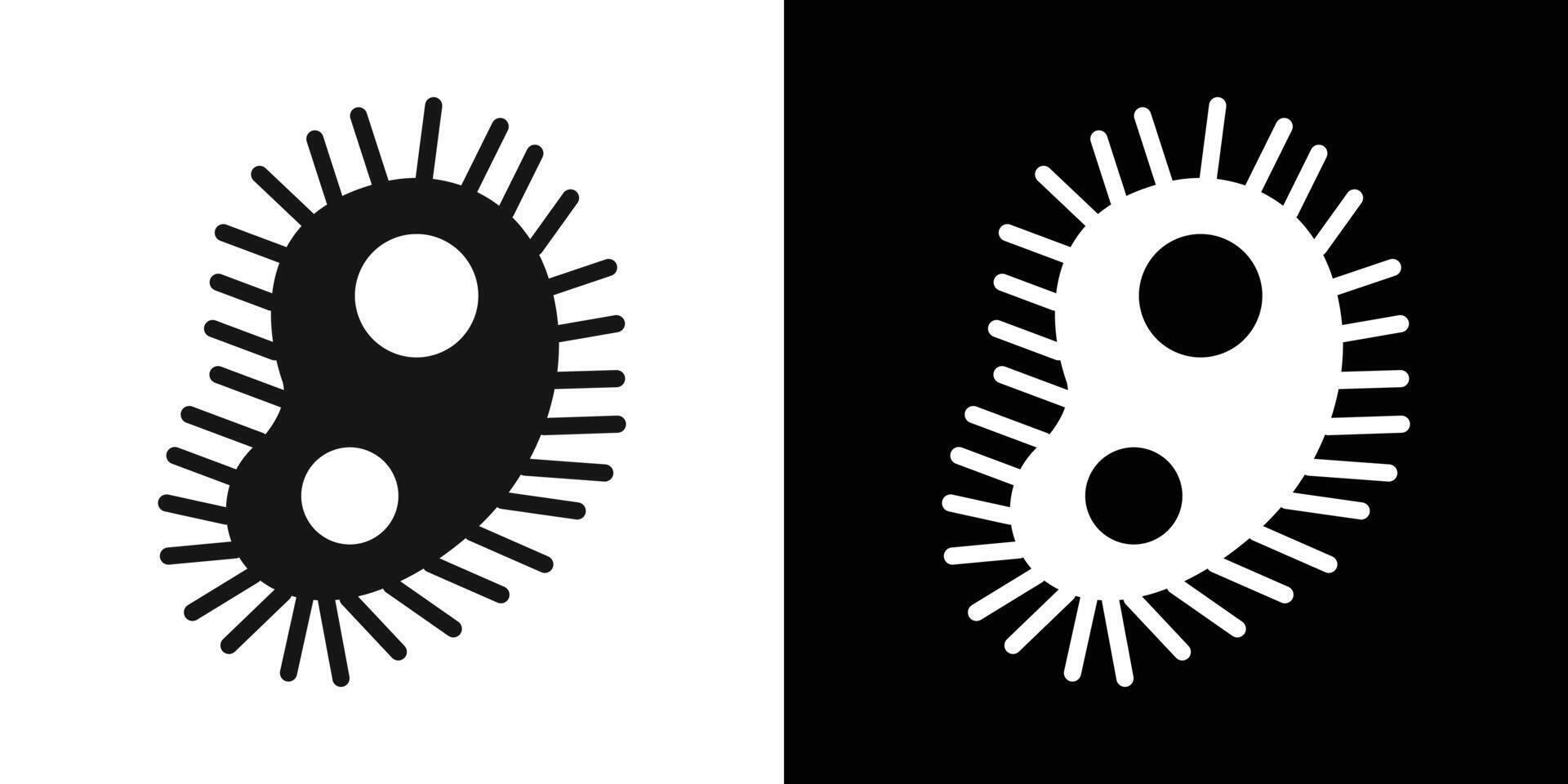 Microbe icon Flat fill set collection vector