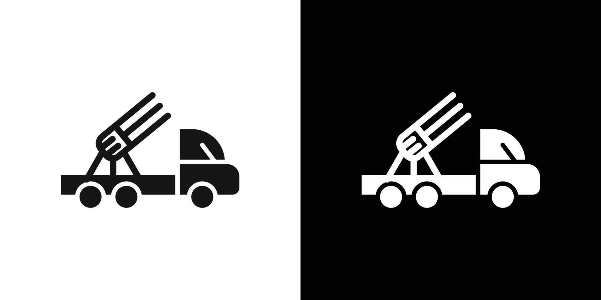 Missile Launcher icon Flat fill set collection vector
