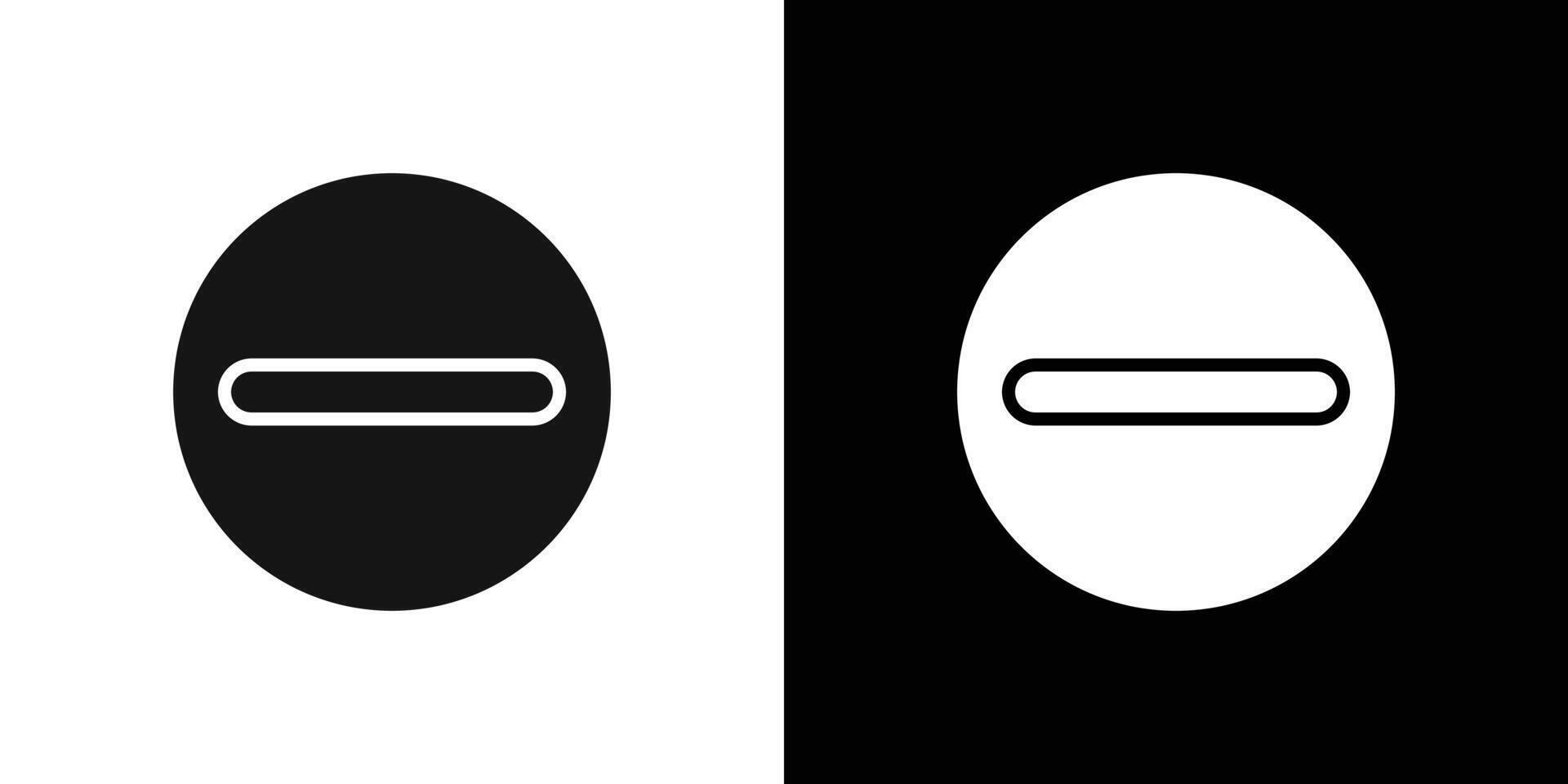 Negative sign icon Flat fill set collection vector