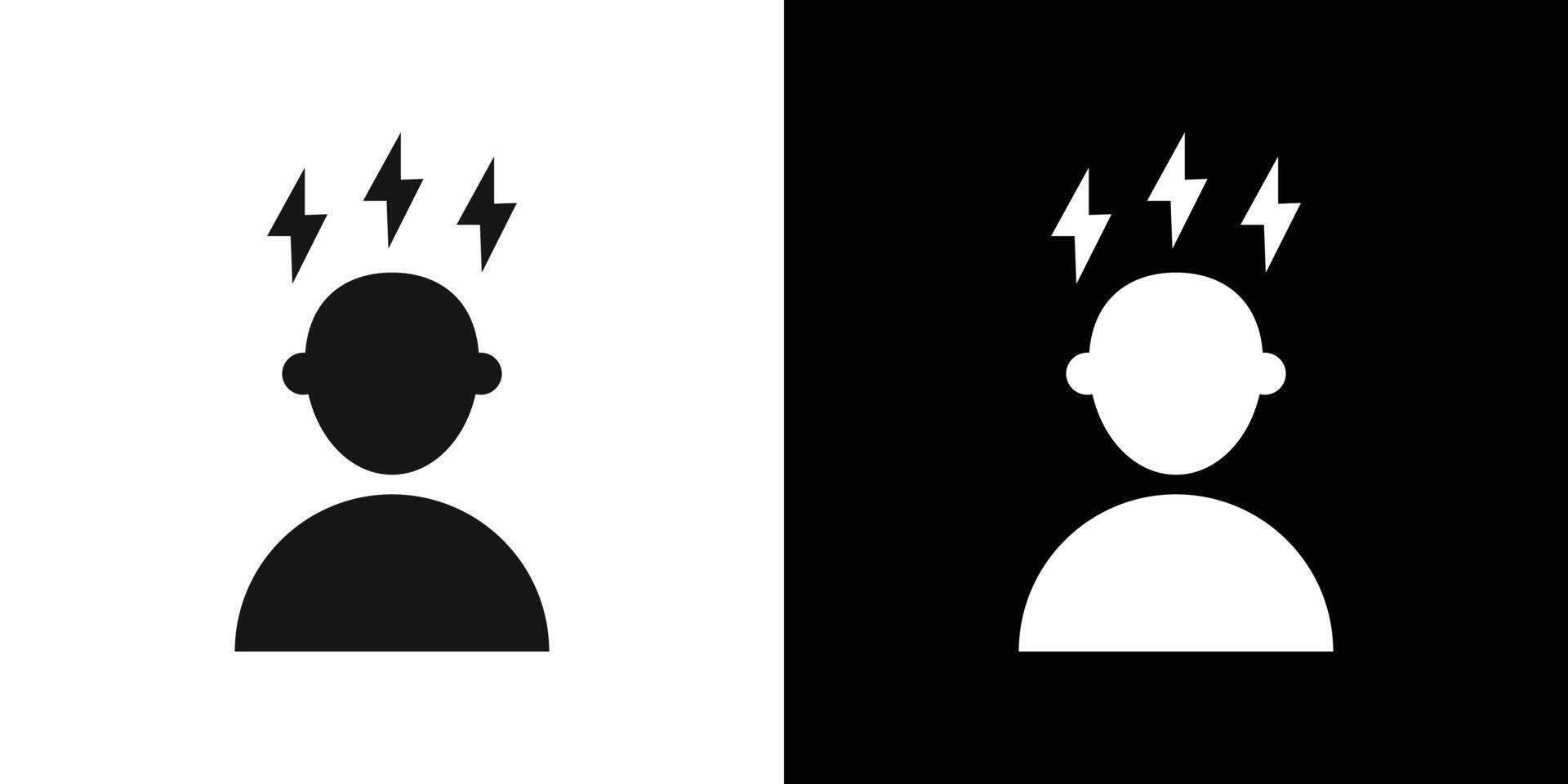 Nervous breakdown icon Flat fill set collection vector
