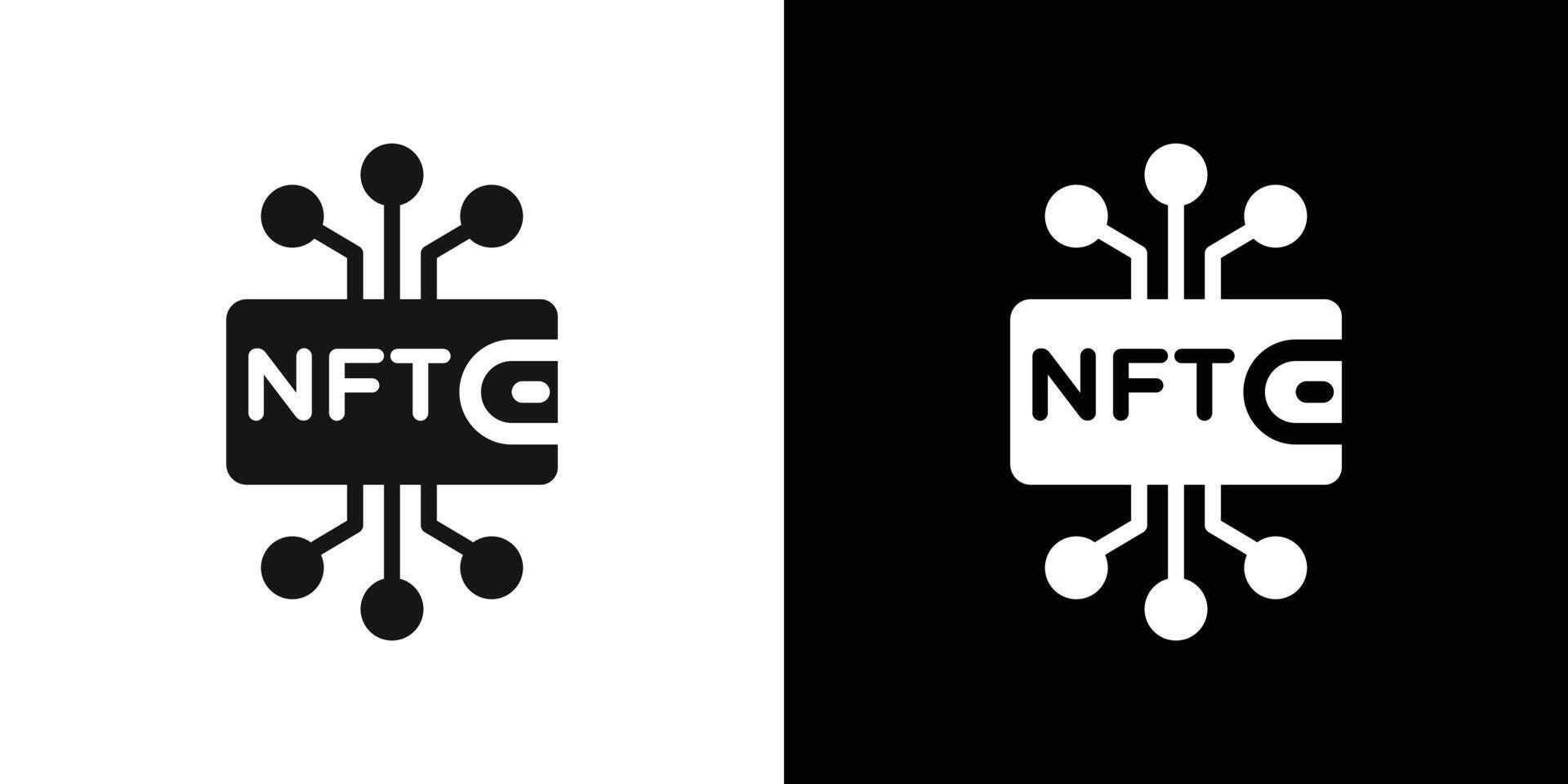 NFT wallet icon Flat fill set collection vector