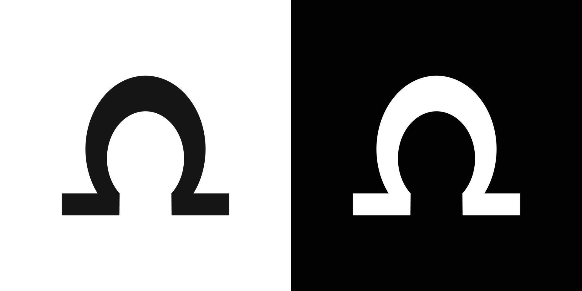 omega icon Flat fill set collection vector