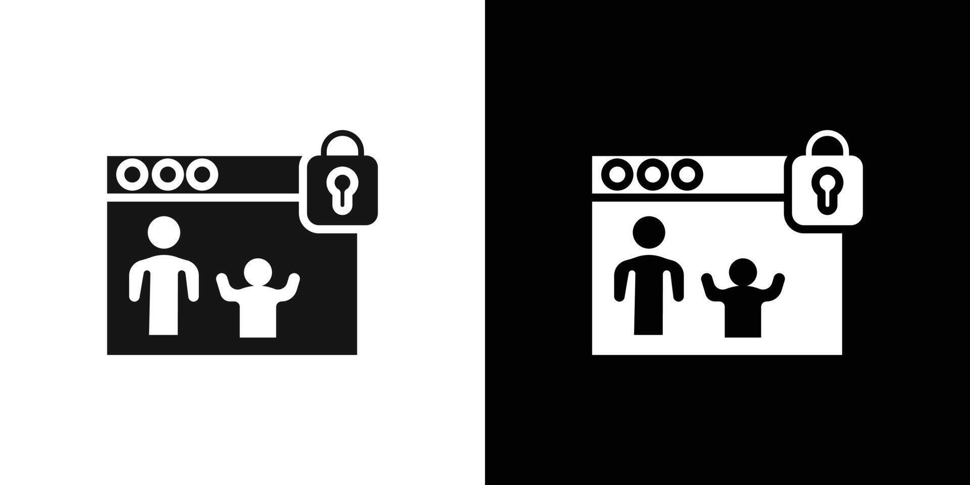 Parental control icon Flat fill set collection vector