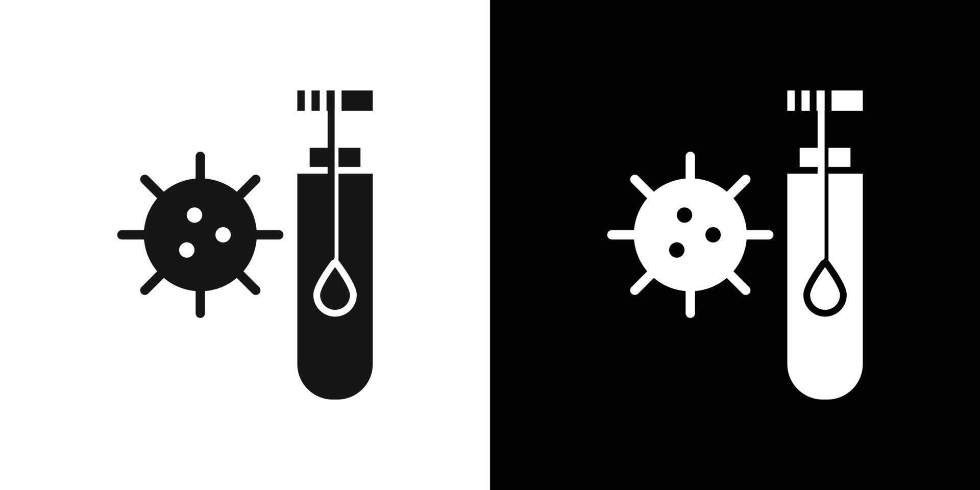 PCR test icon Flat fill set collection vector