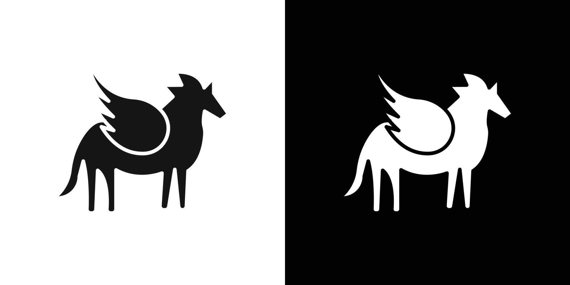 Pegasus icon Flat fill set collection vector