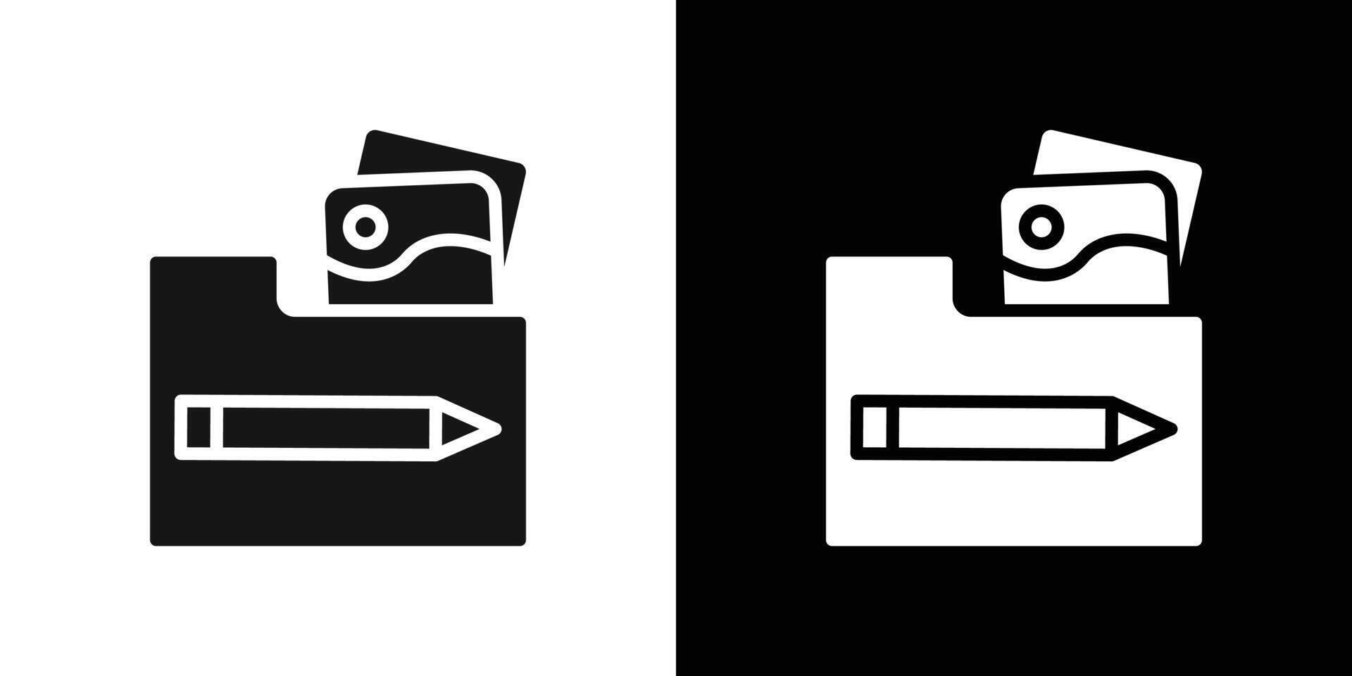 Portfolio icon Flat fill set collection vector